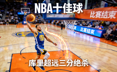 NBA十佳球视频封面，库里超远三分绝杀
